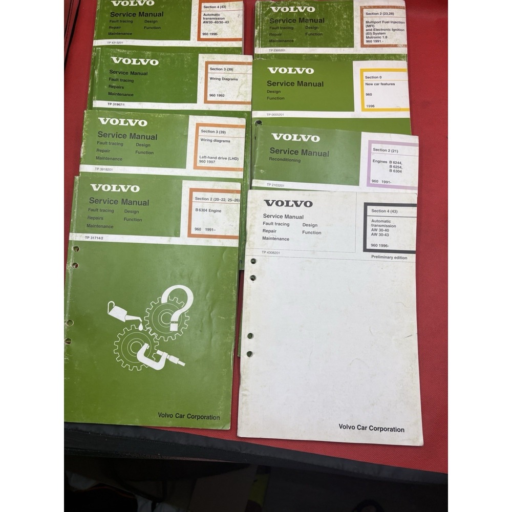 Lot Volvo 960 Factory Service Manuals 1991-1997 Wiring Engine Transmission #960C